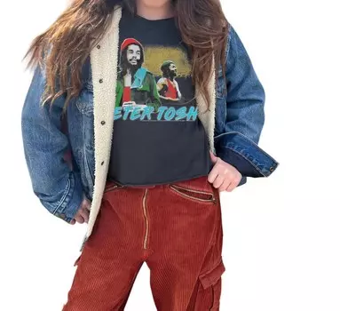 Черная укороченная футболка с длинными рукавами Peter Tosh ROWDY SPROUT, черный