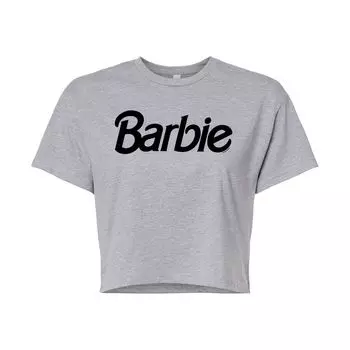 Черная укороченная футболка с логотипом Barbie для юниоров Licensed Character, серый