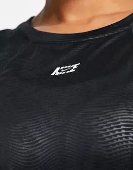 Черная укороченная футболка с принтом Nike Training Icon Clash One Dri-FIT