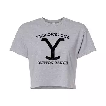 Черная укороченная футболка Y-образной формы для юниоров Yellowstone "Dutton Ranch" Licensed Character
