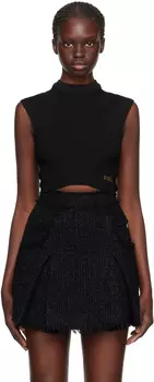 Черная укороченная майка Balmain