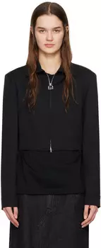 Черная укороченная рубашка Wooyoungmi