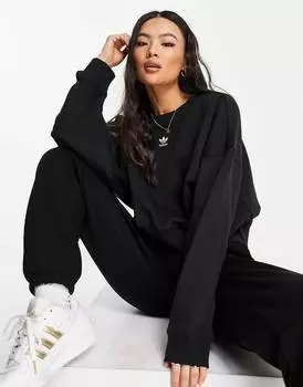 Черная укороченная толстовка adidas Originals Essentials