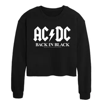Черная укороченная толстовка с рисунком AC/DC Back для юниоров Licensed Character