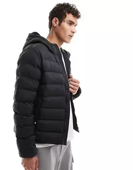 Черная утепленная водоотталкивающая куртка с капюшоном Tommy Hilfiger