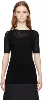 Черная узкая футболка Toteme