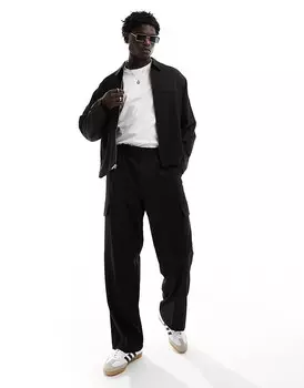 Черная узкая куртка дальнобойщика с накладными карманами ASOS DESIGN smart coord