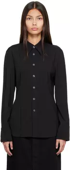 Черная узкая рубашка Wooyoungmi