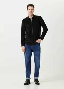 Черная вельветовая рубашка Network