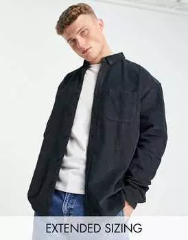 Черная вельветовая рубашка оверсайз в стиле 90-х годов ASOS DESIGN