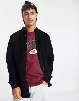 Черная вельветовая рубашка свободного кроя в стиле 90-х ASOS DESIGN