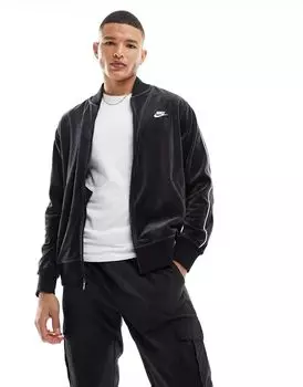 Черная велюровая куртка Nike Club