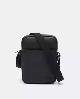 Черная вертикальная сумка через плечо с внутренними карманами Lacoste