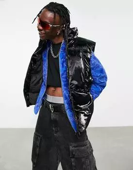 Черная виниловая куртка ASOS DESIGN