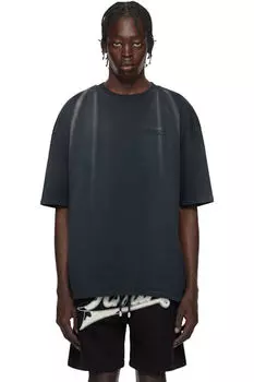 Черная винтажная футболка оверсайз «Amiri»