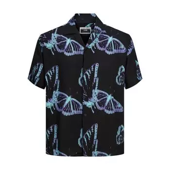 Черная вискозная рубашка Jack & Jones