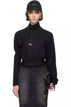 Черная витая рубашка-поло LS Prototypes