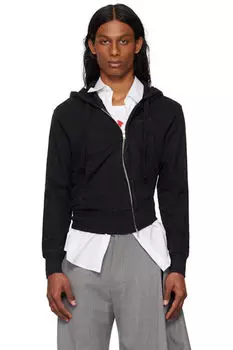 Черная витая толстовка с капюшоном VAQUERA