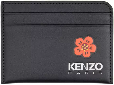 Черная визитница с цветком Боке Kenzo