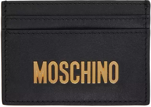 Черная визитница с логотипом Moschino