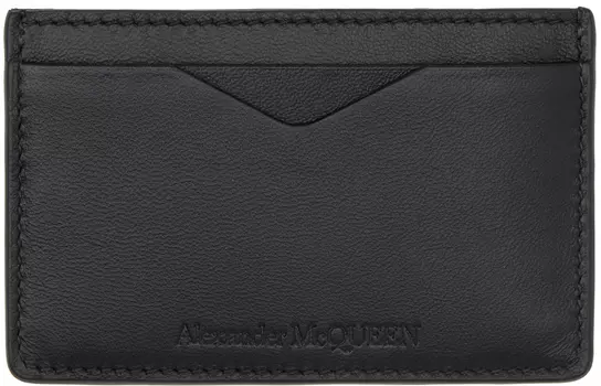 Черная визитница с тиснением Alexander McQueen