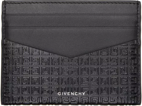 Черная визитница с тиснением Givenchy