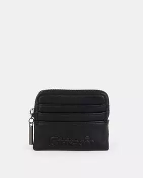 Черная визитница с выгравированным логотипом и кошелек для монет Caminatta, черный