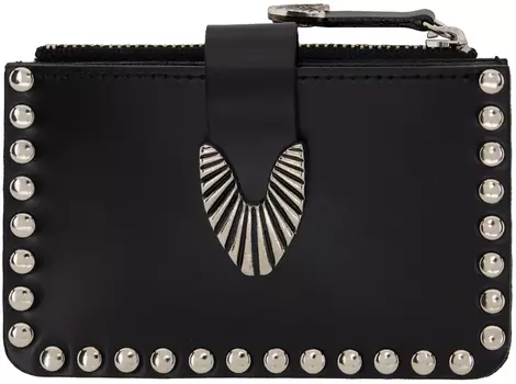 Черная визитница с заклепками Toga Pulla