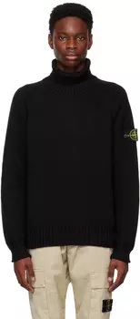 Черная водолазка с нашивками Stone Island