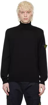 Черная водолазка с нашивками Stone Island