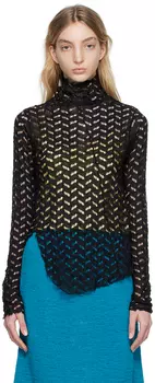 Черная водолазка с перекрученным воротником Song for the Mute