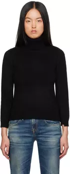 Черная водолазка с плоскими рукавами с начесом R13