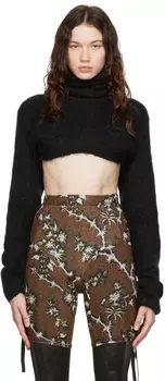 Черная водолазка с завязками на завязках ANDREDAMO