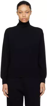 Черная водолазка в рубчик AURALEE