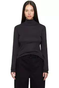 Черная водолазка в рубчик LEMAIRE