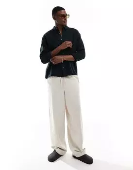 Черная воздушная рубашка оверсайз Abercrombie & Fitch