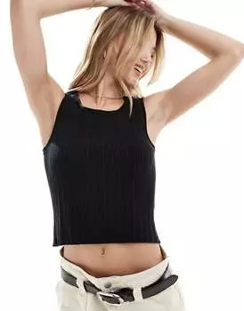 Черная вязаная майка ASOS DESIGN