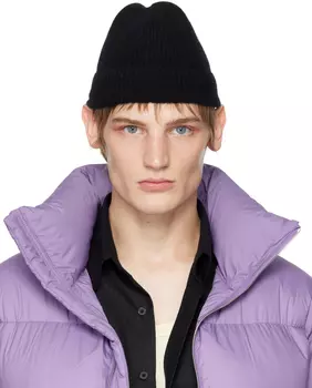 Черная вязаная шапка из кашемира для малышей AURALEE