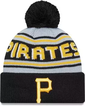 Черная вязаная шапка с помпоном New Era для взрослых Pittsburgh Pirates