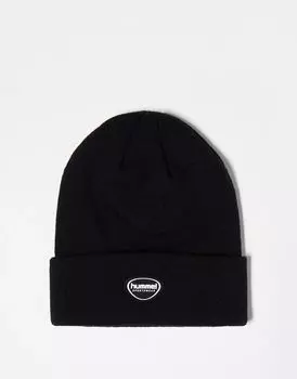 Черная вязаная шапка унисекс Hummel