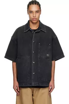 Черная выцветшая джинсовая рубашка WOOYOUNGMI