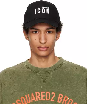 Черная вышитая бейсболка Dsquared2