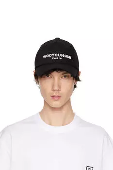 Черная вышитая бейсболка WOOYOUNGMI