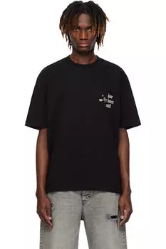 Черная вышитая футболка Solid Homme