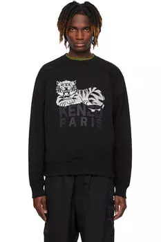 Черная вышитая толстовка Kenzo Paris «KENZO Happy Tiger»