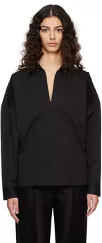 Черная выстиранная рубашка Totme