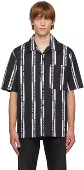 Черная жаккардовая рубашка Versace Jeans Couture