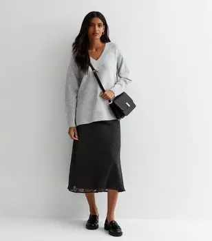 Черная жаккардовая юбка миди с животным принтом Gini London Gini London, черный