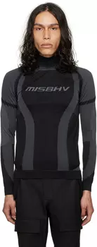 Черная жаккардовая водолазка приглушенная MISBHV