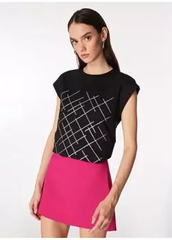 Черная женская базовая футболка с круглым вырезом F4SL-TST0641 Fabrika, черный